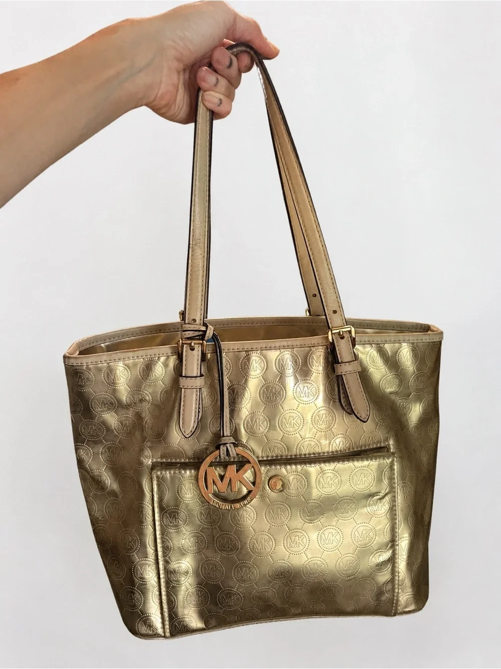 Michael Kors Metallic Gold Signature Tote